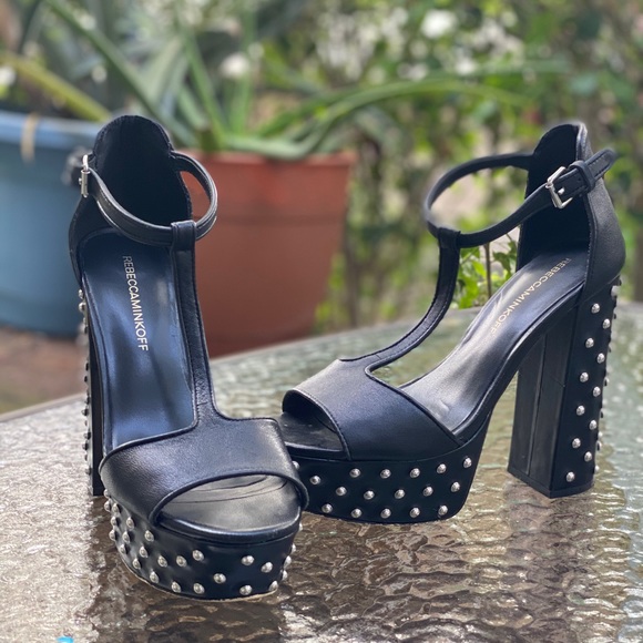 Rebecca Minkoff Shoes - Rebecca Minkoff Black Studded Platform Heels